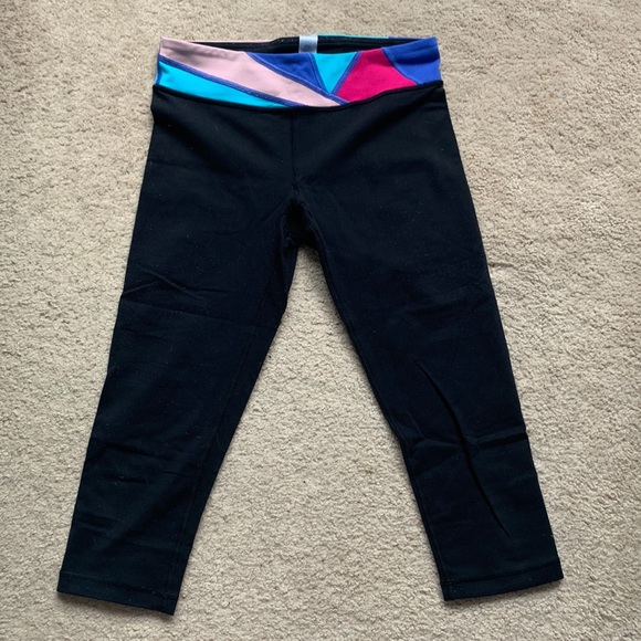 Ivivva Girls Black Capri Leggings - Picture 1 of 4